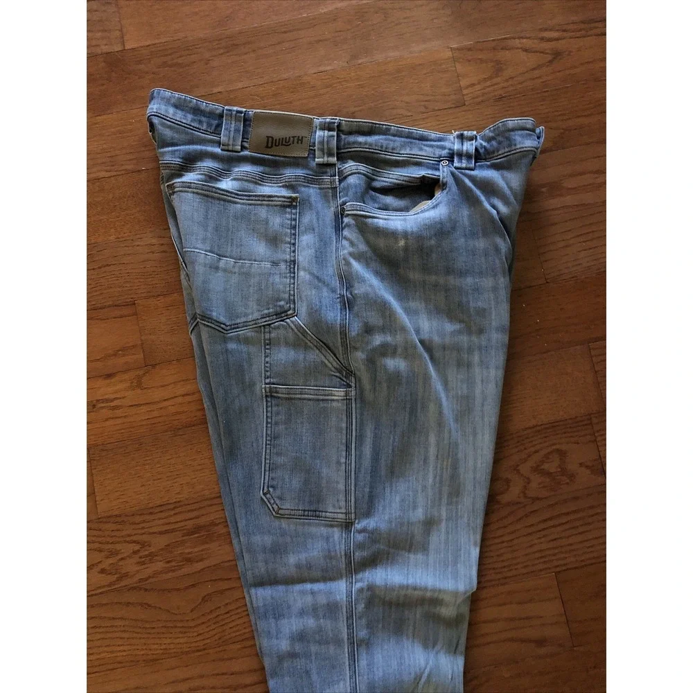 Duluth Trading Co Flex Ballroom Jeans Blue Denim Mens 40x34 New No Tag Lite Wash